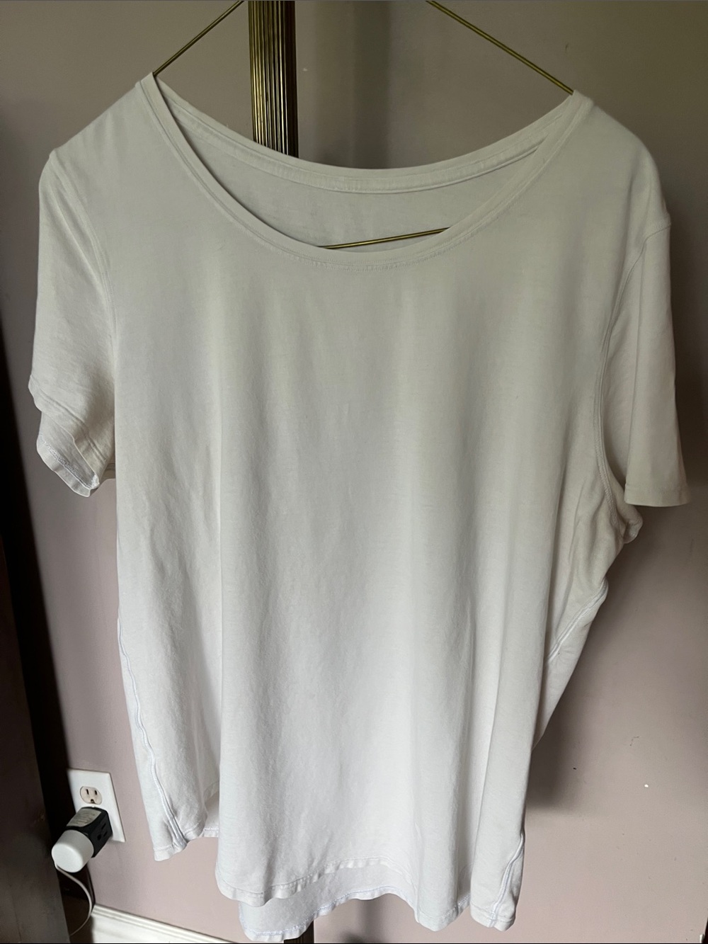 Lululemon White Short-Sleeve Scoop Neck Top